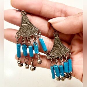 Turquoise silver Dangle Earrings